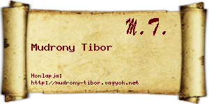 Mudrony Tibor névjegykártya